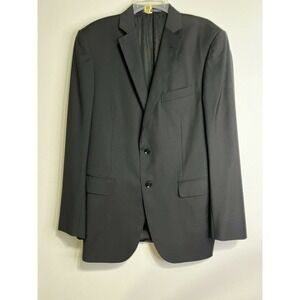 Pal ZILERI Woolmark Wool Rayon Jacket Blazer Black Size 52 Subtle Stripes